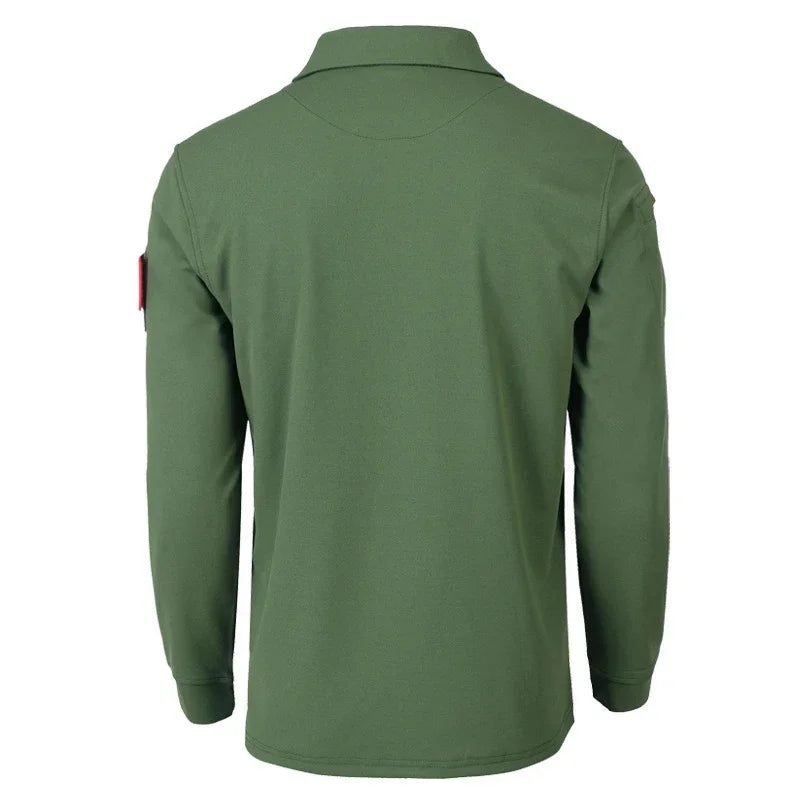 Casual Men Polo Shirts Tactical Military Men's Long Sleeve Shirt Solid Army Hunting Climbing Tee Shirt Quick Dry Breathable Tops