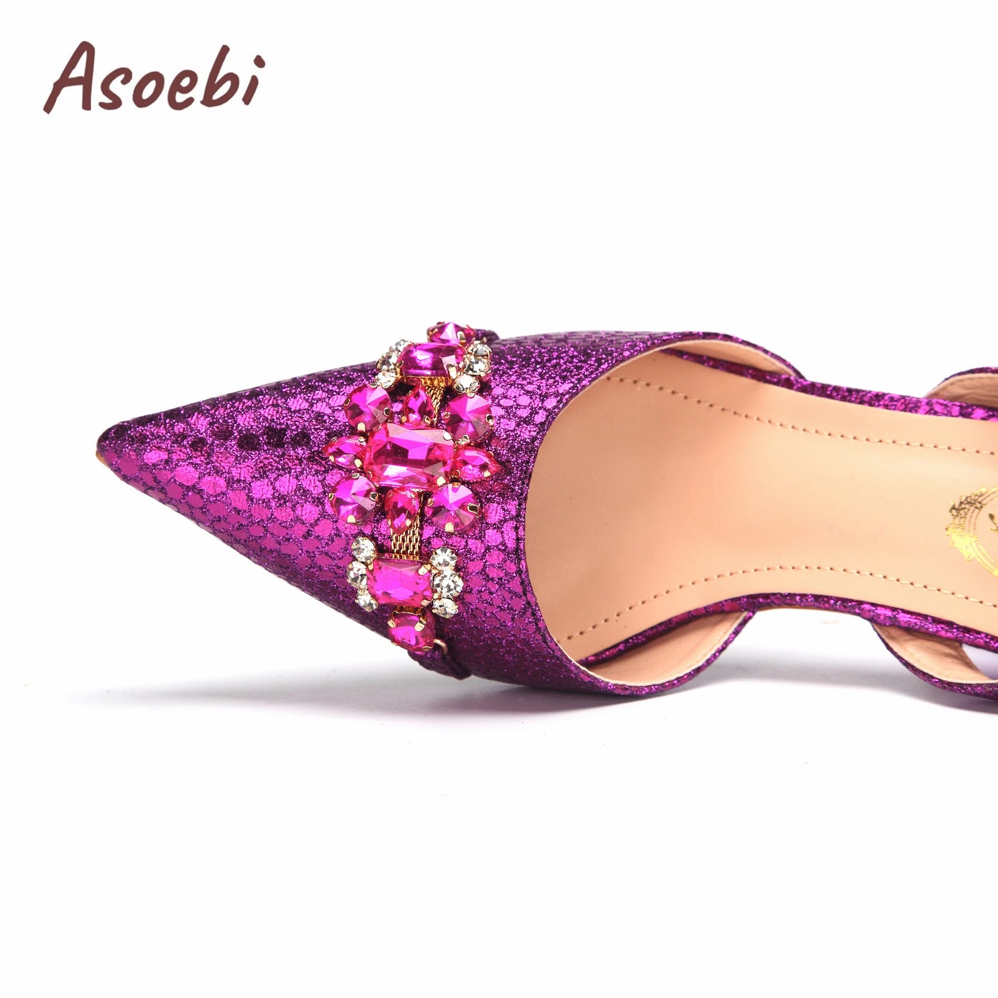 Gold Sandals for Women 2024 Luxury Wedding Pumps High Heels Rhinestone Design Party Shoes and Bags Set for Wedding Party