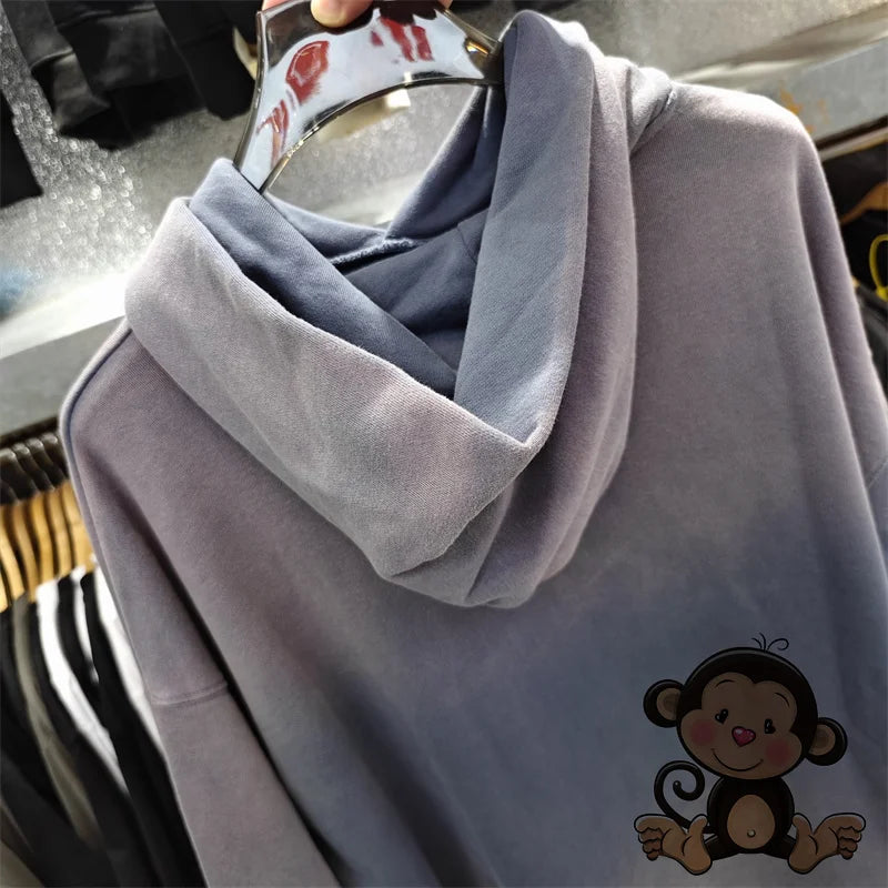 Washed Blue Best Quality 1:1 ERD Men's Hoodie Thick and Loose Enfants Riches D é Prim é s Printed Sweatshirt