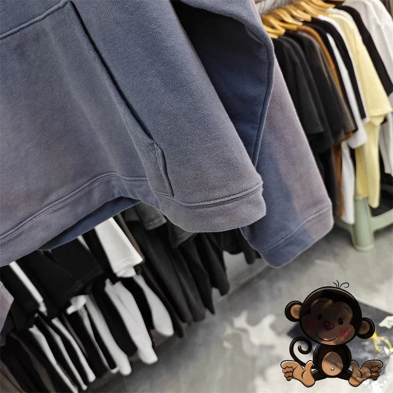 Washed Blue Best Quality 1:1 ERD Men's Hoodie Thick and Loose Enfants Riches D é Prim é s Printed Sweatshirt