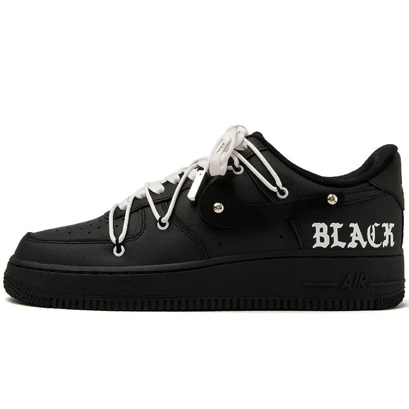 【Customize】Nike Air Force 1 Skateboarding Shoes Unisex Low-top Black Sneakers shoes CW2288-001