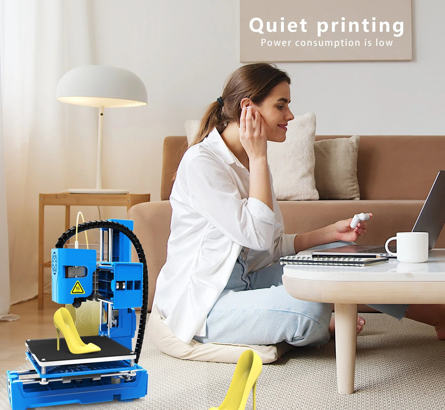 Small 3D Printer K9 Supper Mini Desktop 10*10*10cm No Heated Bed One-Key Printing with TF 3D Printer Machine Gift EasyThreed