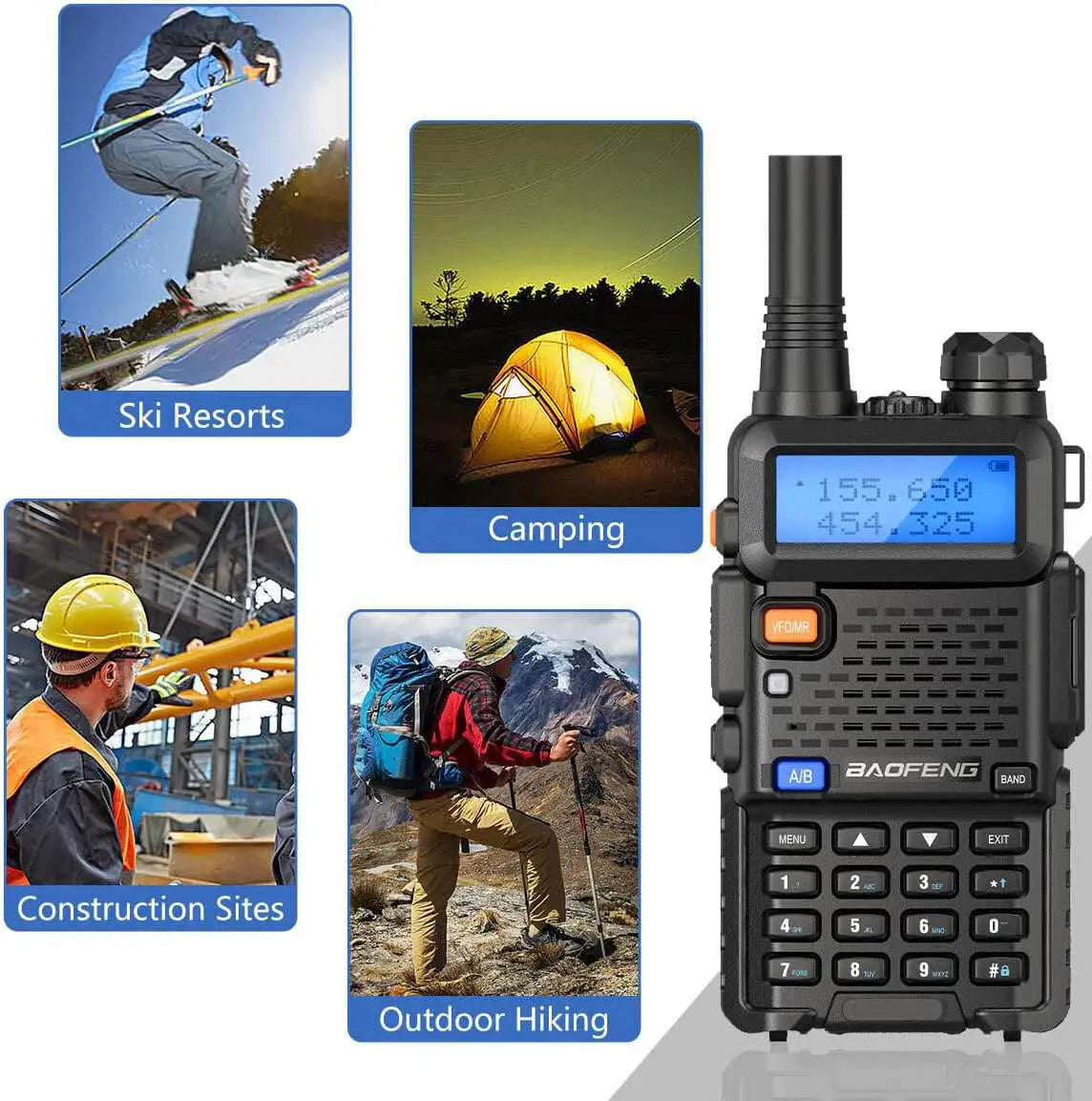 2PCS BAOFENG UV-5R Walkie Talkie Dual Band VHF UHF Two Way Radio Long Range 128CH VOX Handheld Transceiver UV5R UV 5R Ham Radio
