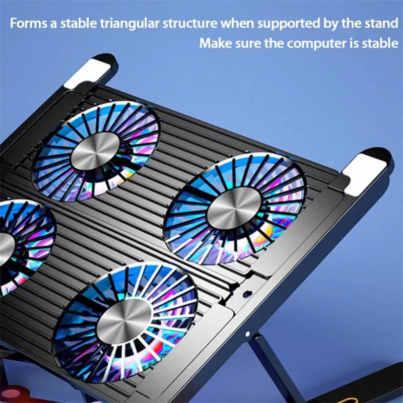 Laptop Cooler Base Stand Foldable Laptop Cooling Pad Portable Height Adjustable Notebook Stand for 11-17.3 Inch with Cool Fans