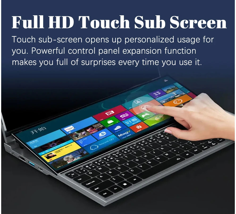 CRELANDER Double Screen Laptop Core i9 10th Generation Windows 11 Touch Screen Gamer Laptop PC Portable Notebook Computer