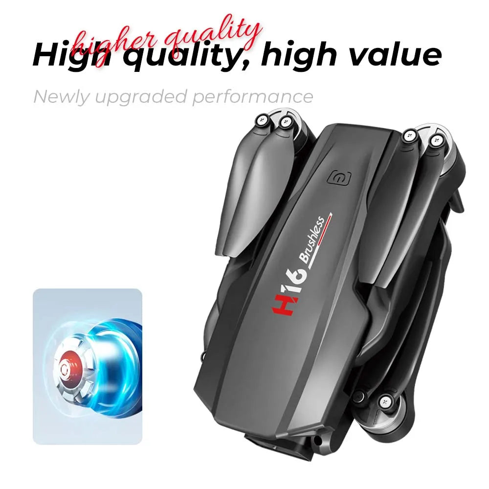 KBDFA New Drone H16 GPS Professional Dual Camera Dron Quadcopter Brushless Aerial Photography Laser Obstacle Avoidance RC Toy