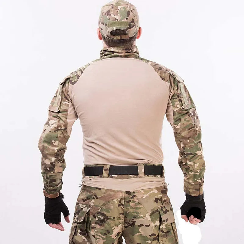 Outdoor Paintball Work Clothing Wear resistant Uniform Combat Shirts Cargo Pants Knee Pads Pants Windproof Suits