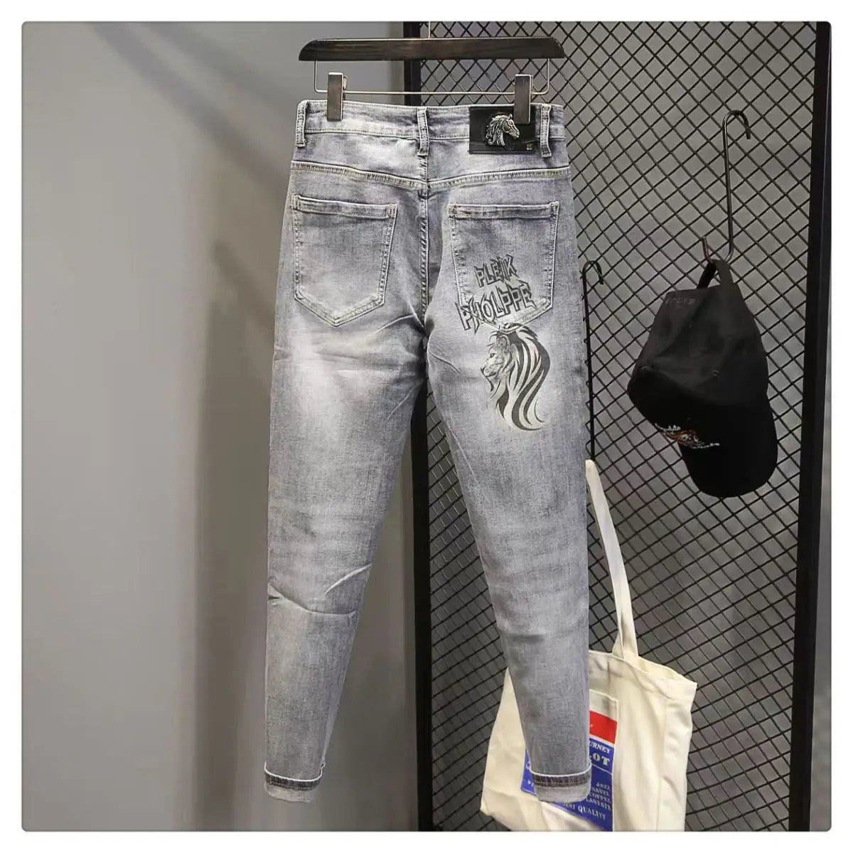New Arrival Fashion Luxury Brand Designer with Print Hip-hop Boyfriend Men's Slim Luxury Denim Jeans Pants Cowboy Pants for Men