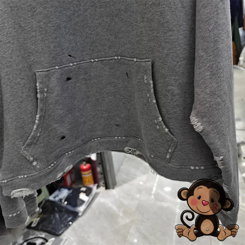 Washed Blue Best Quality 1:1 ERD Men's Hoodie Thick and Loose Enfants Riches D é Prim é s Printed Sweatshirt