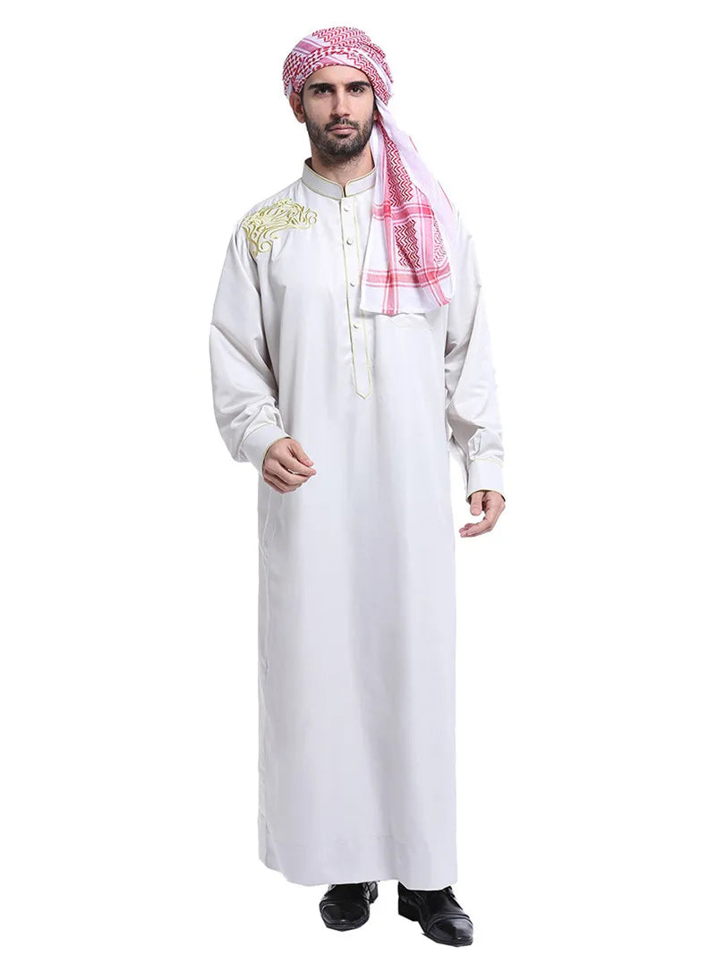 Muslim Fashion Men Robe Middle East Arabian Abaya Dubai Kaftan Arab Turkish Ramadan Musulmana Jubba Thobe Thoub Islamic Clothing