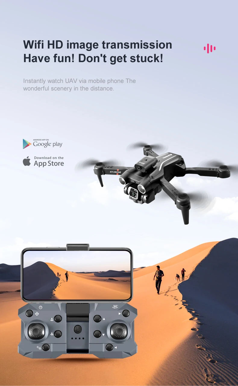 KBDFA K9 Drone 4K EIS Ultra HD Camera All-round Obstacle Avoidance Aerial Photography Mini Dron RC Toy for Kids Gift Vs Z908 Pro