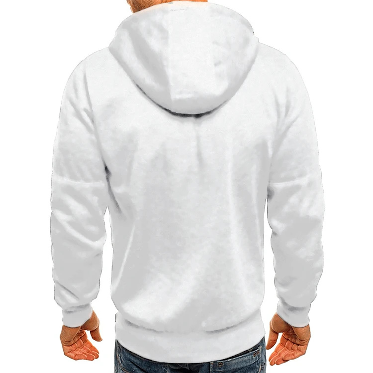 Spring Autumn New Solid Color Hooded Drawstring Long Sleeve Sweatshirts Man Fashion Zipper Pockets Street All-match Cardigan