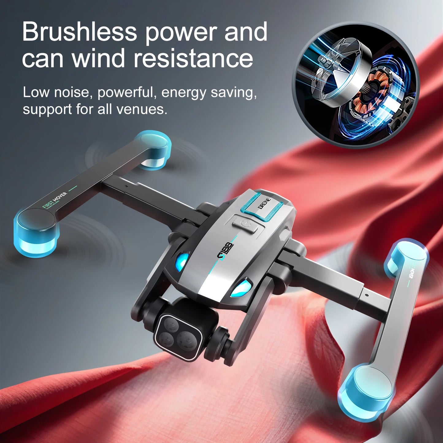 GPS Dron Drone S188 Wifi Fpv Professional Quadcopter Racing Drones with Camera Brushless Obstacle Avoidance Helicopter Toys Boys