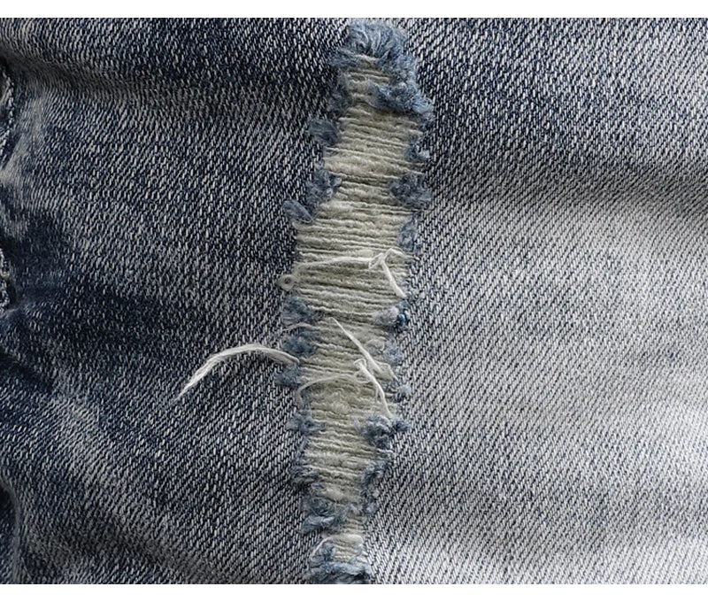 Fashion Designer Men Jeans Retro Light Blue Stretch Slim Fit Printed Ripped Jeans Men Hole Trousers Vintage Casual Pants Hombre