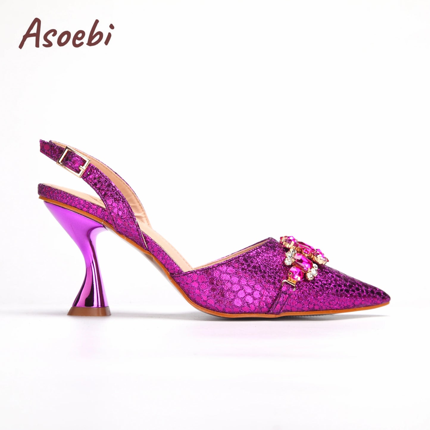 Gold Sandals for Women 2024 Luxury Wedding Pumps High Heels Rhinestone Design Party Shoes and Bags Set for Wedding Party