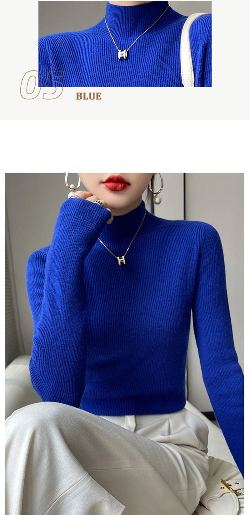 Solid Sweater Women Half Turtleneck Knitted Pullovers Harajuku Korean Thick Knitwear Autumn Winter Fashion Slim Jumpers