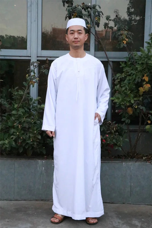 Robe Men Round Neck Arabic Thobe