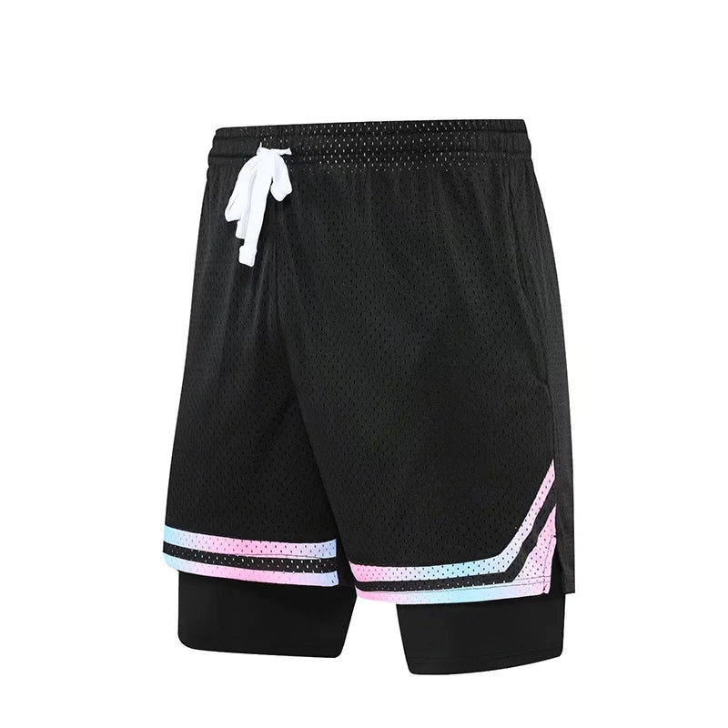 Fake Two Basketball Shorts Loose American Anti-light Men Women Ball Pants Summer Quasi-training Running Sports Five-point Pants