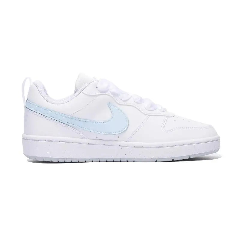 【Customize】Nike Court Borough Skateboarding Shoes Women's Low-top White/Blue Sneakers shoes DV5456-109