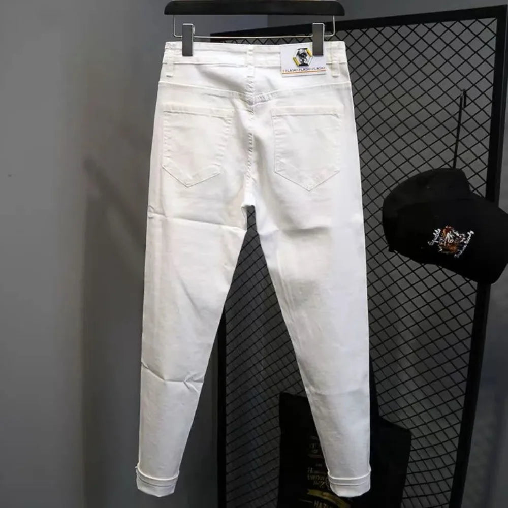 New Arrival Fashion Luxury Brand Designer with Print Hip-hop Boyfriend Men's Slim Luxury Denim Jeans Pants Cowboy Pants for Men
