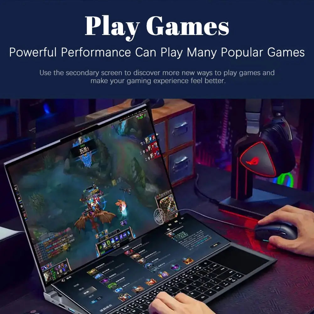 CRELANDER Double Screen Laptop Core i9 10th Generation Windows 11 Touch Screen Gamer Laptop PC Portable Notebook Computer