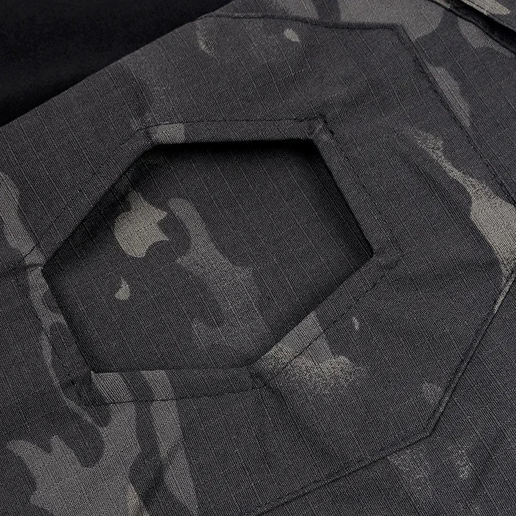 Outdoor Long Sleeve Tactical Shirts CP Combat Shirt 1/4 Zipper Ripstop Cotton Wear-resisting Camo Airsoft T Shirts Men Clothing