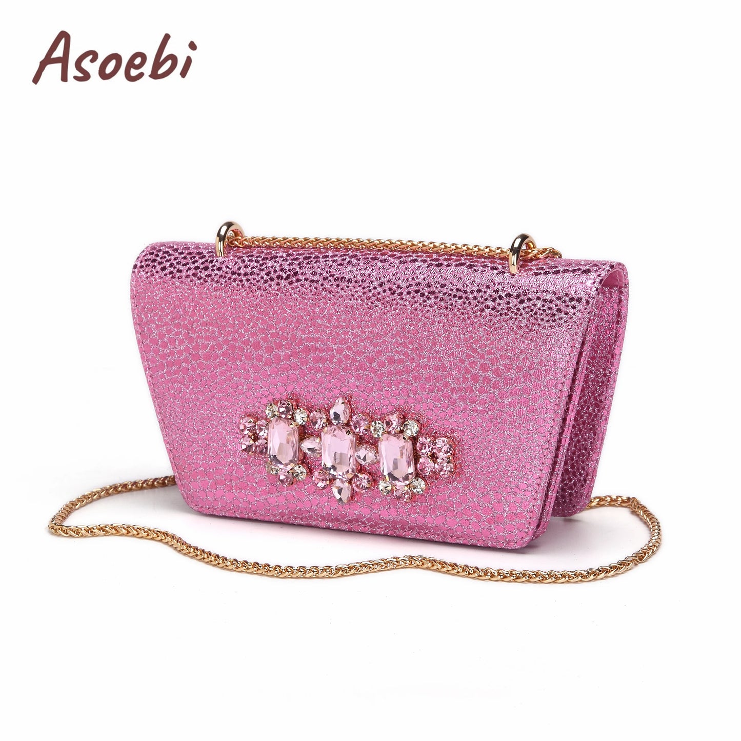 Pink Color Sandals for Women 2024 Luxury Wedding Pumps High Heels Rhinestone Design Party Shoes and Bags Set for Wedding Party