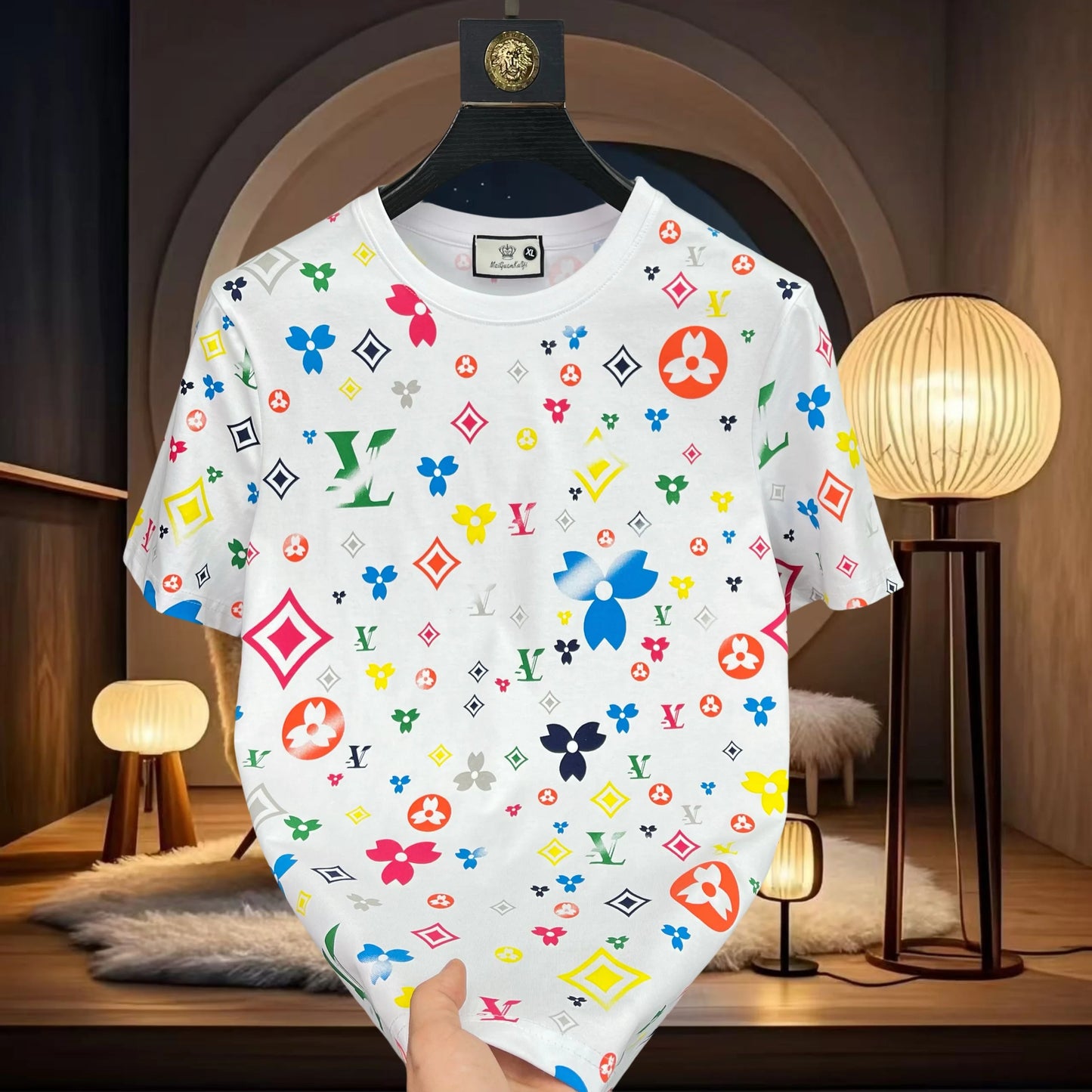 2025 European Casual Short Sleeve T-Shirt Men's Versatile Crew Neck Bottom Shirt Alphabet Casual High Street Half Sleeve Tide