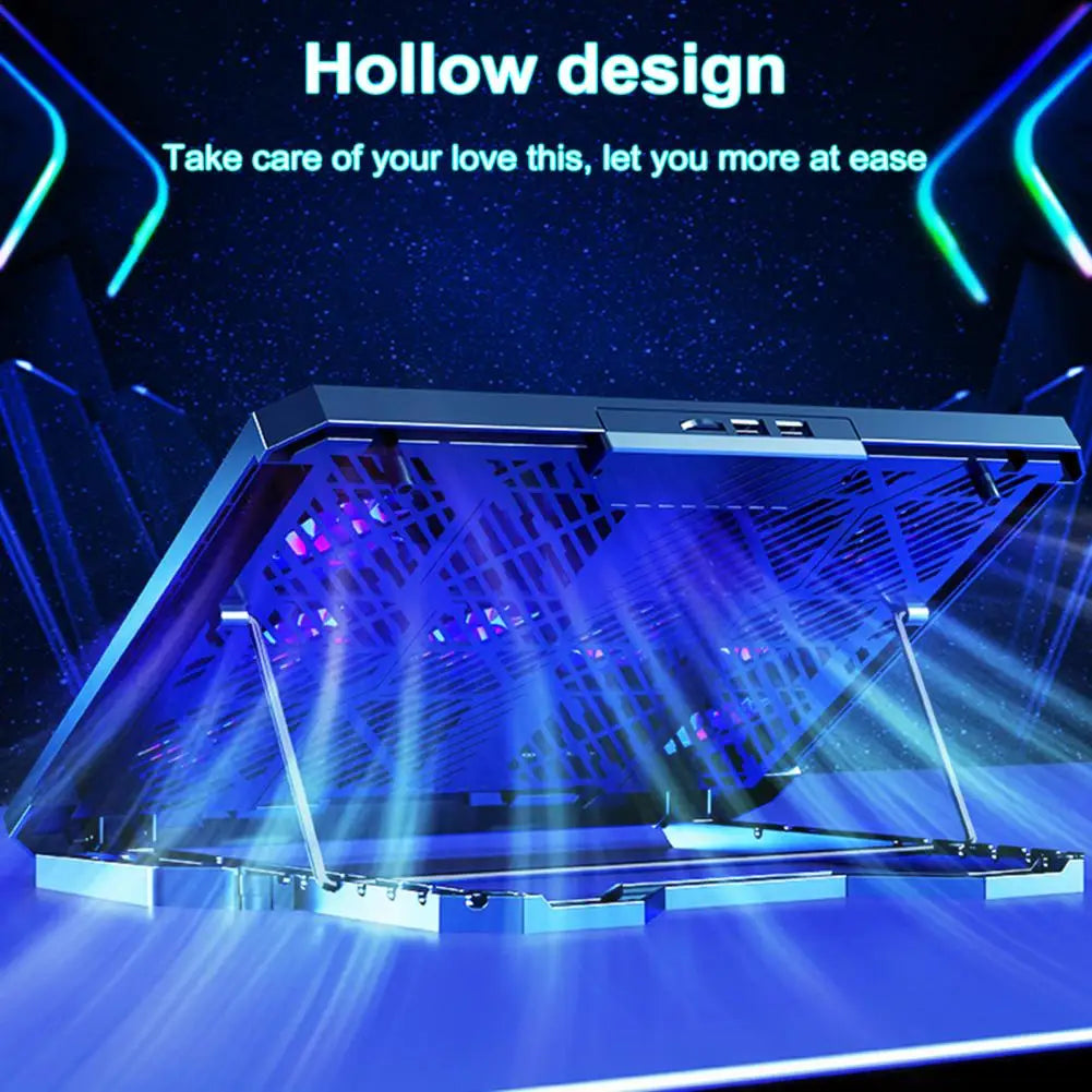 8 Powerful Fans Gaming Laptop Cooler 2 Usb Ports with Rgb Light Hd Display Laptop Cooling Pad Adjustable Notebook Cooler Stand