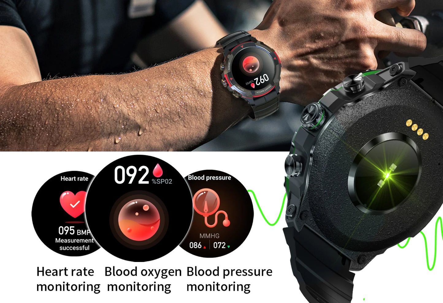 MASX MOSS Ⅱ smart watch 1.43'' AMOLED Display 420mAH bluetooth call Military-grade Toughness Waterproof Sport watch men