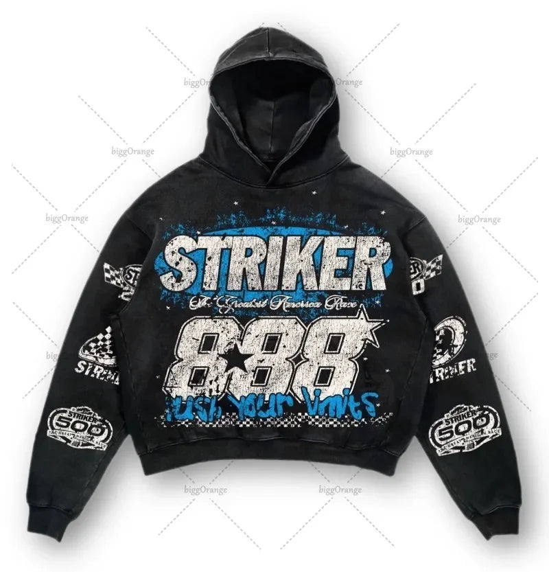 2024 American style hoodie letter print pullover sweatshirt hoodie Harajuku retro super sweatshirt high street fashion ins top