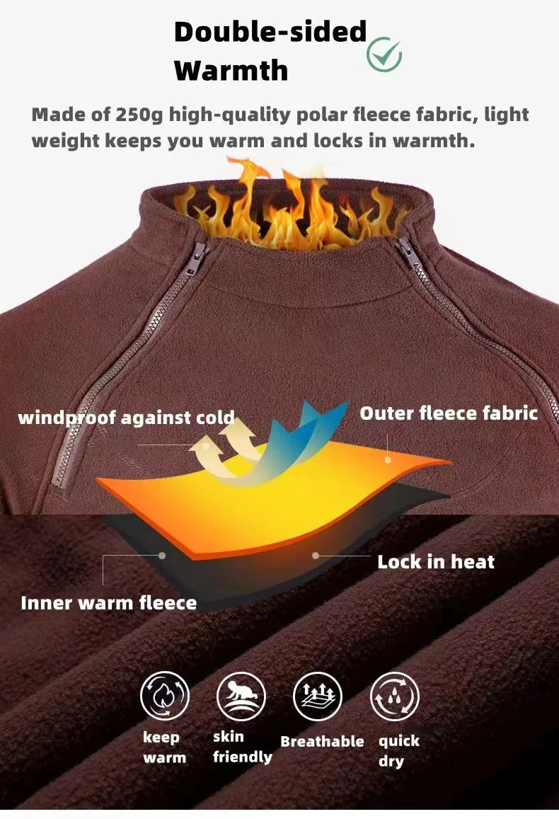 Y2K Mens Tactical Outdoor Fleece Cargo Jacket Clothes Warm Zipper Pullover Men Windproof Coat Thermal Hiking Sweatshirt Techwear