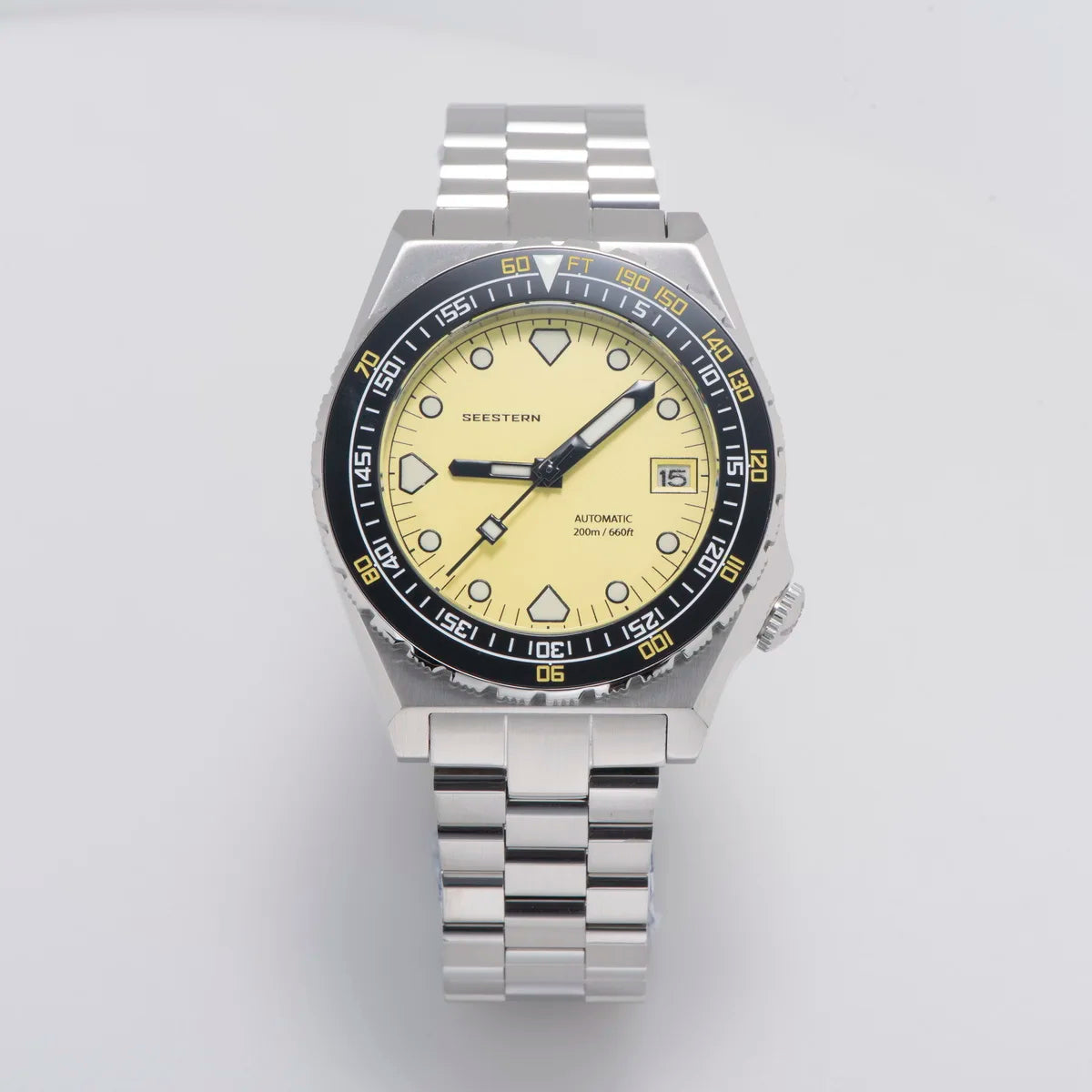 SEESTERN SUB600T Mens Diver Watch Automatic NH35 Movement Ceramic Bezel Lume Mechanical Wristwatches Sapphire Waterproof V3