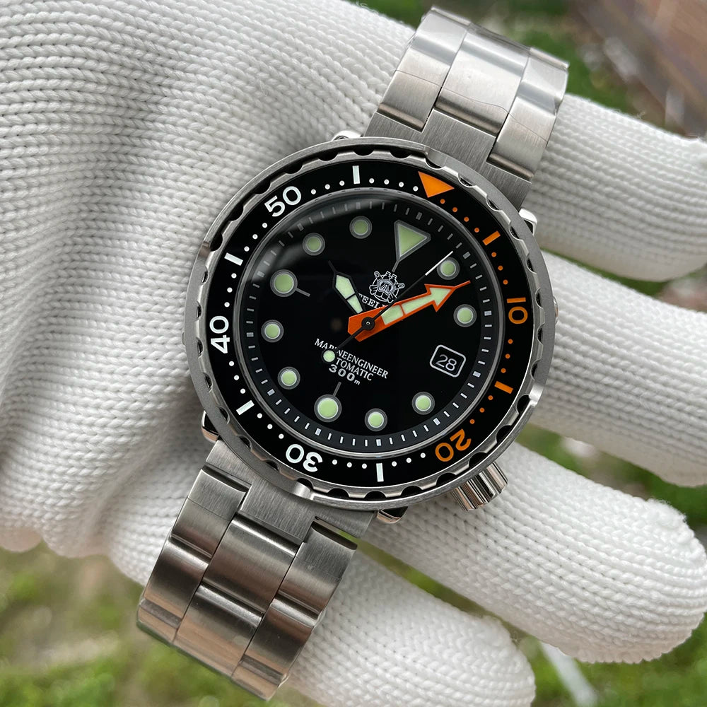 New Tuna Can Classic Watch For Men STEELDIVE SD1975C Super Luminous Ceramic Bezel 300M Waterproof NH35 Movement Dive Wristwatch