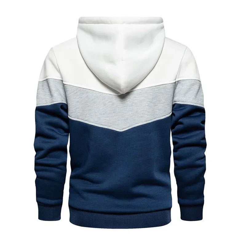 New Mens Splicing Hoodies Autumn Long Sleeve Print Sweatshirts Casual Male Hip Hop Sport Tops Daily Outwear