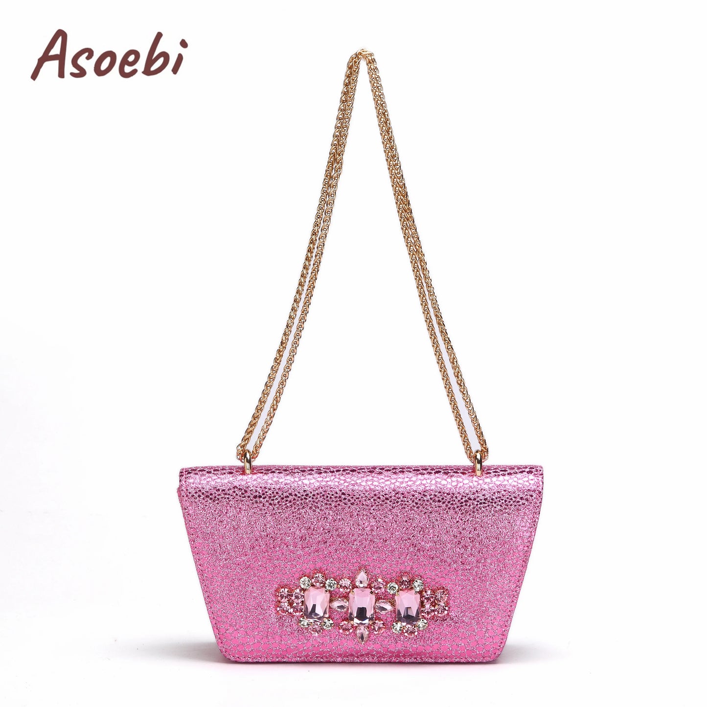 Pink Color Sandals for Women 2024 Luxury Wedding Pumps High Heels Rhinestone Design Party Shoes and Bags Set for Wedding Party