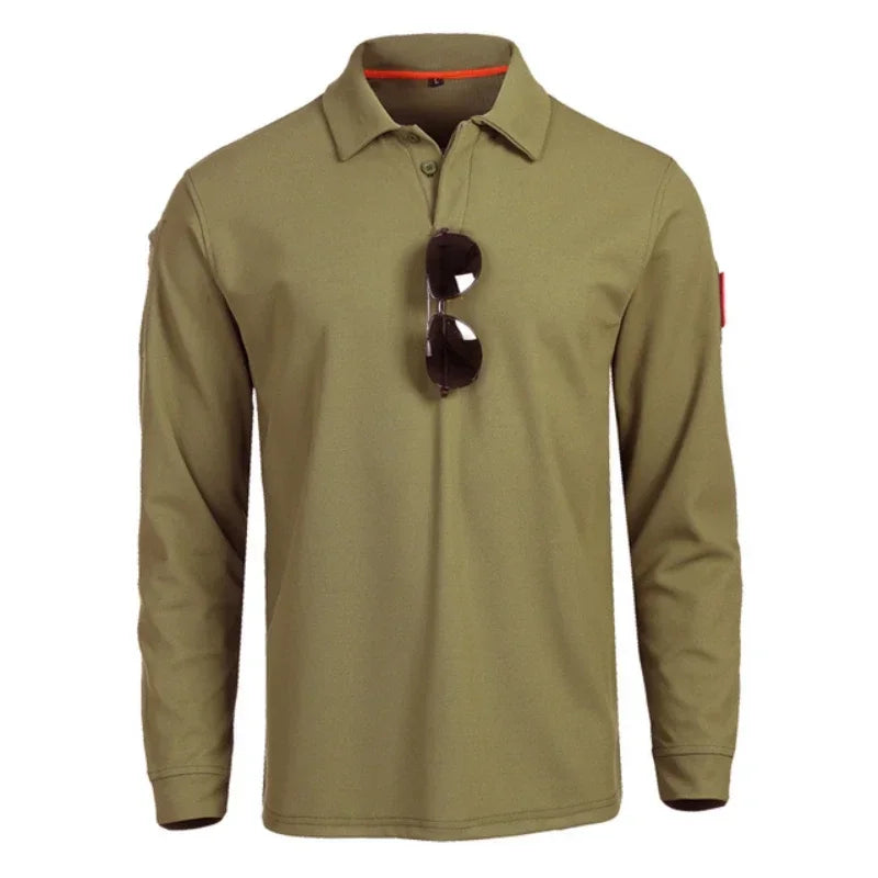 Casual Men Polo Shirts Tactical Military Men's Long Sleeve Shirt Solid Army Hunting Climbing Tee Shirt Quick Dry Breathable Tops