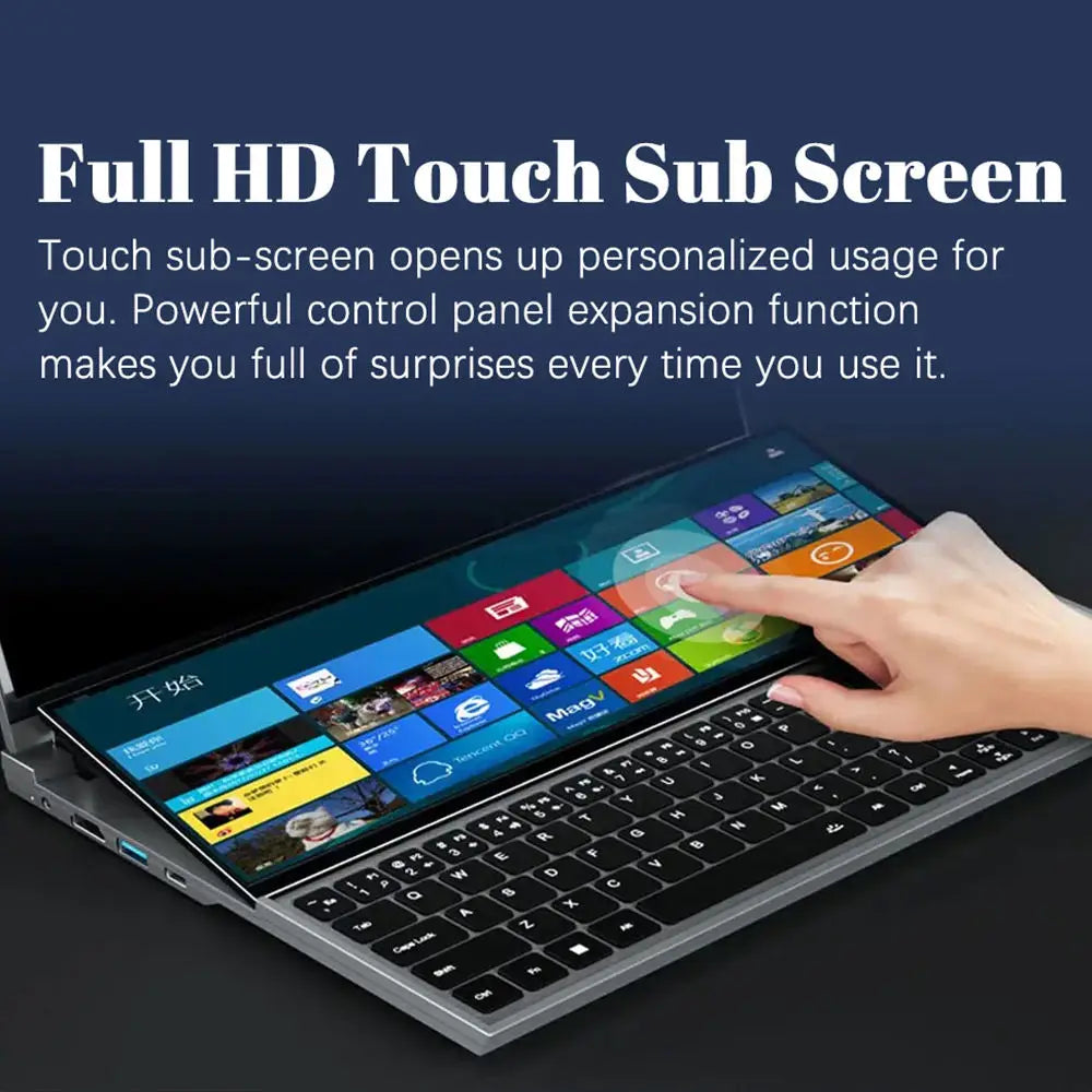 CRELANDER Double Screen Laptop Core i9 10th Generation Windows 11 Touch Screen Gamer Laptop PC Portable Notebook Computer