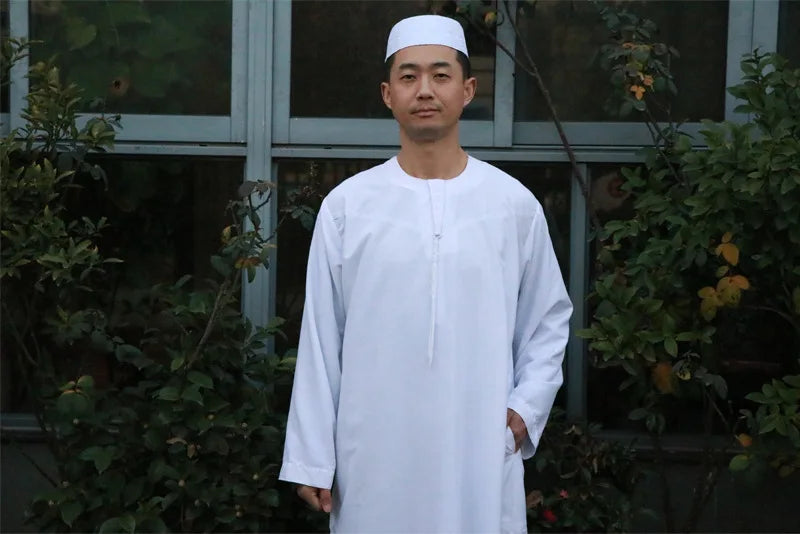 Robe Men Round Neck Arabic Thobe