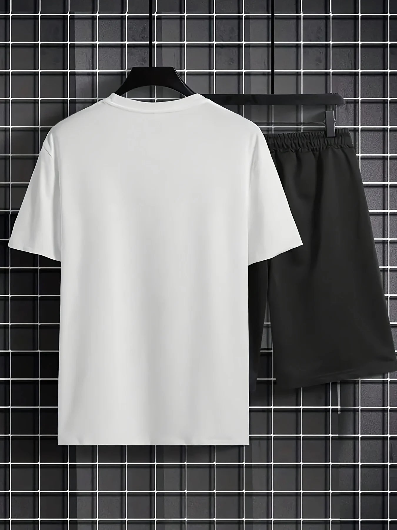 2025 summer new men's suit casual fashion men's and women's printed T-shirt street hip hop short sleeve shorts men's clothing