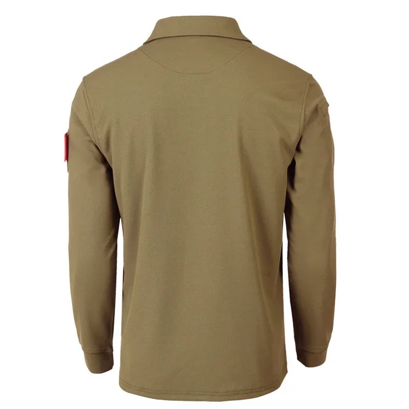 Casual Men Polo Shirts Tactical Military Men's Long Sleeve Shirt Solid Army Hunting Climbing Tee Shirt Quick Dry Breathable Tops