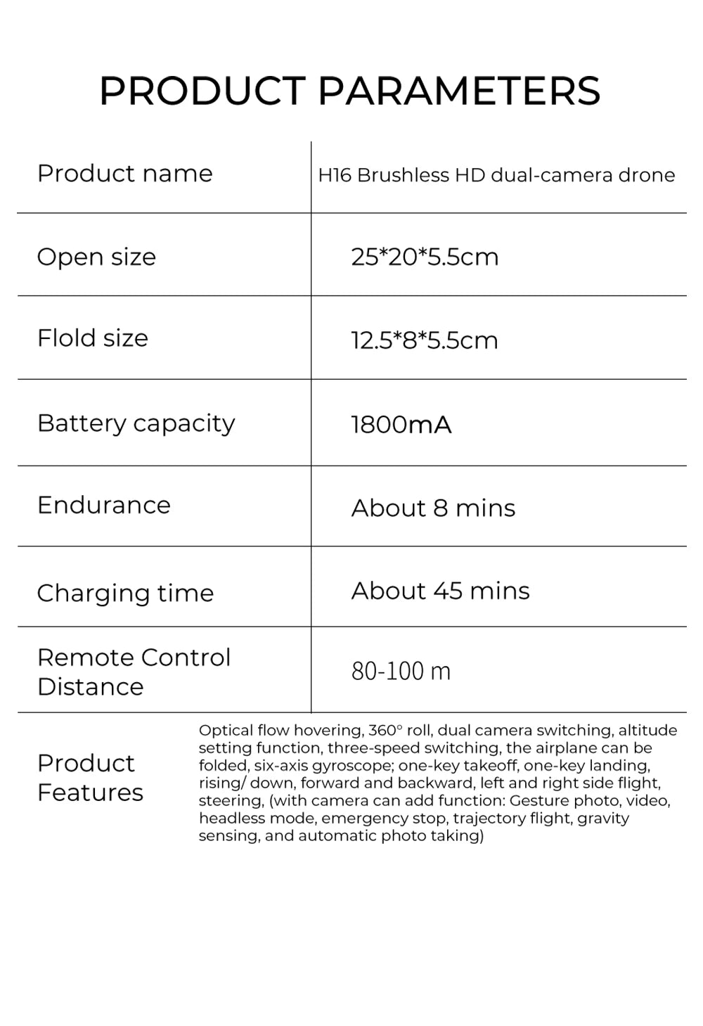 KBDFA New Drone H16 GPS Professional Dual Camera Dron Quadcopter Brushless Aerial Photography Laser Obstacle Avoidance RC Toy
