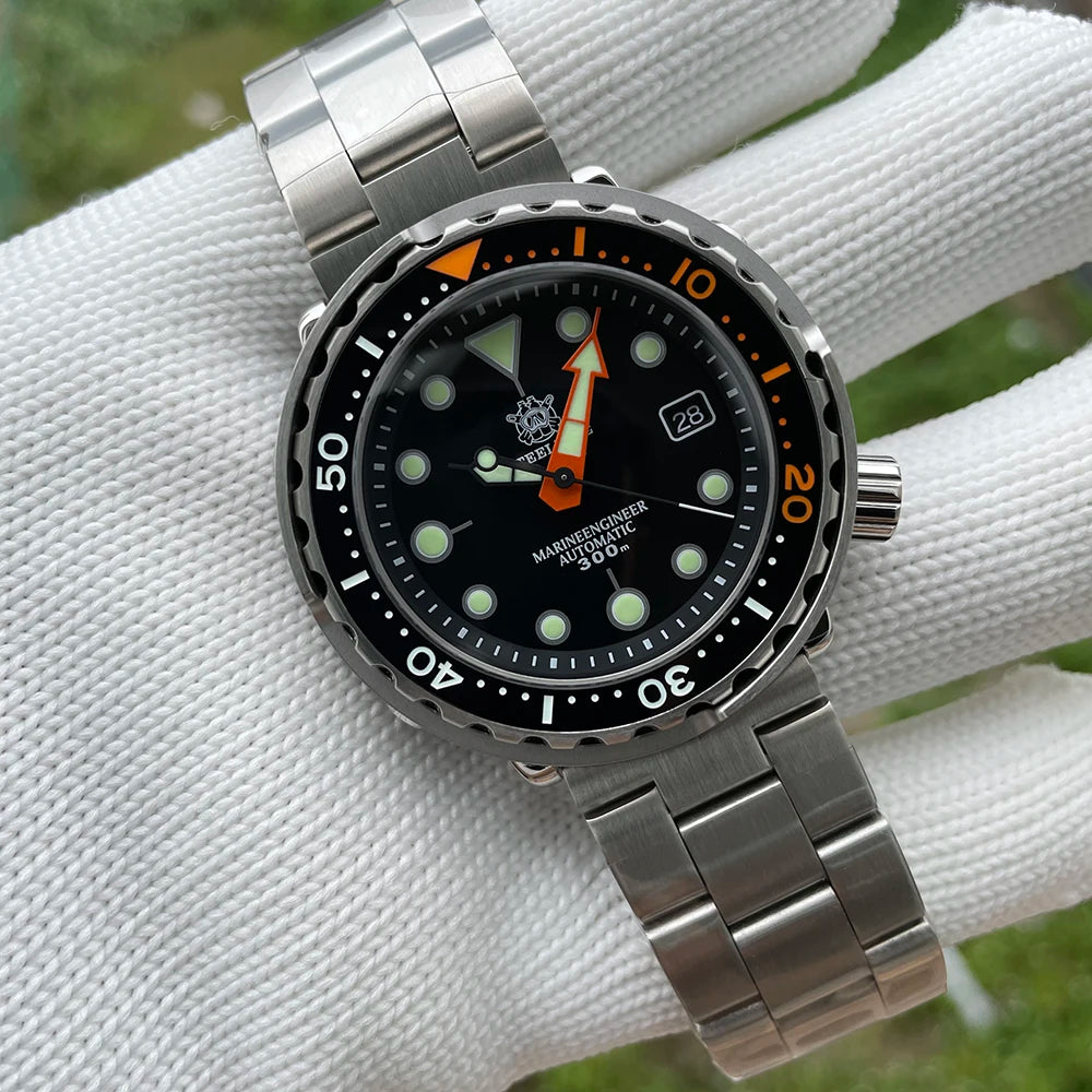 New Tuna Can Classic Watch For Men STEELDIVE SD1975C Super Luminous Ceramic Bezel 300M Waterproof NH35 Movement Dive Wristwatch