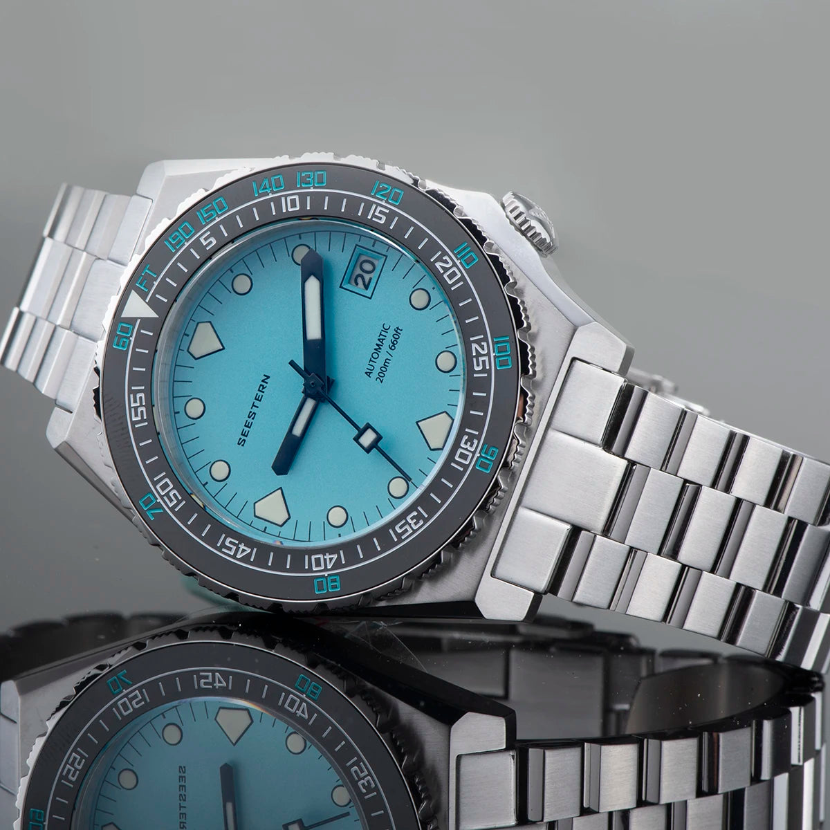SEESTERN SUB600T Mens Diver Watch Automatic NH35 Movement Ceramic Bezel Lume Mechanical Wristwatches Sapphire Waterproof V3