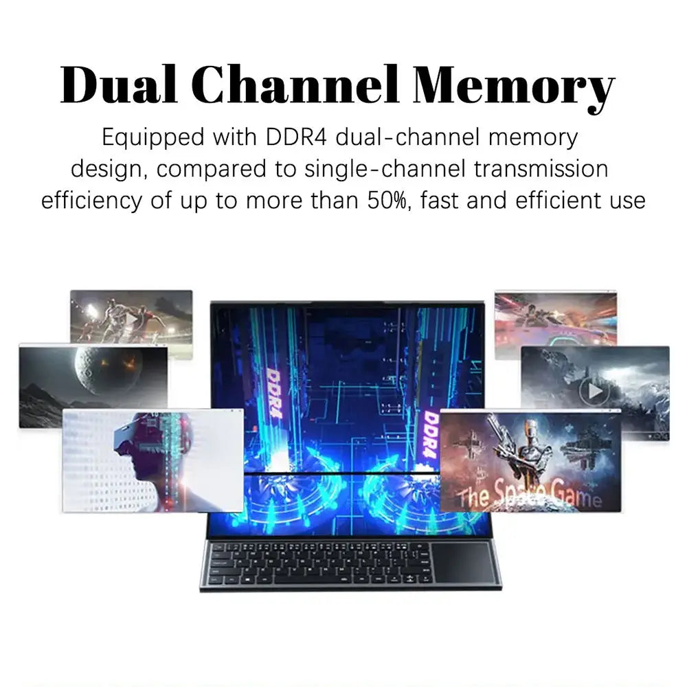CRELANDER Double Screen Laptop Core i9 10th Generation Windows 11 Touch Screen Gamer Laptop PC Portable Notebook Computer