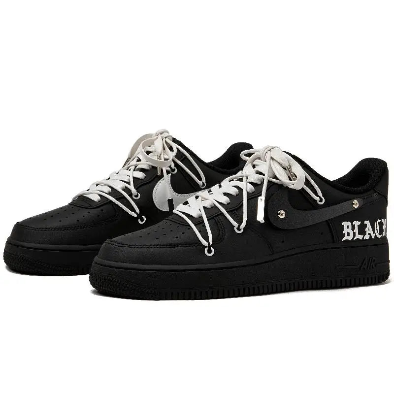 【Customize】Nike Air Force 1 Skateboarding Shoes Unisex Low-top Black Sneakers shoes CW2288-001