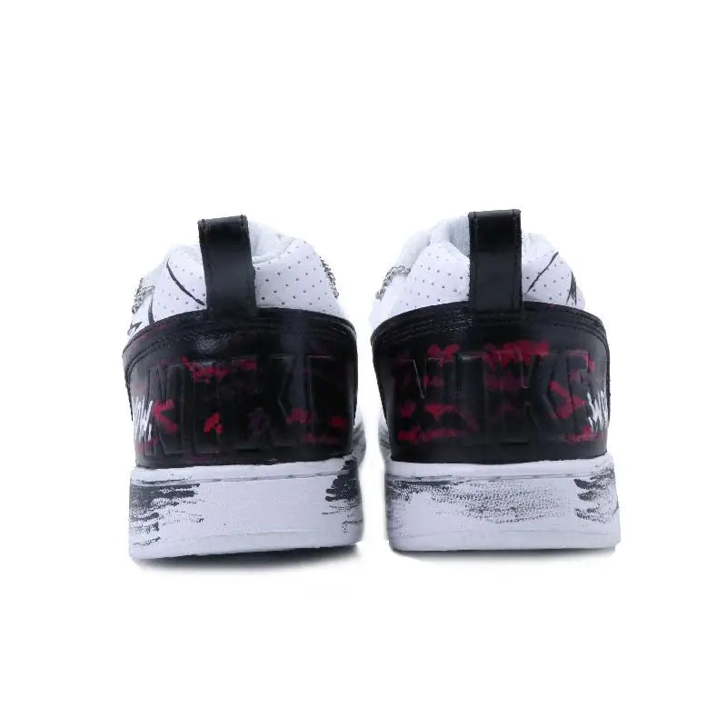 【Customize】Nike Court Borough Skateboarding Shoes Men Low-top Black Pink Sneakers shoes 838937-111
