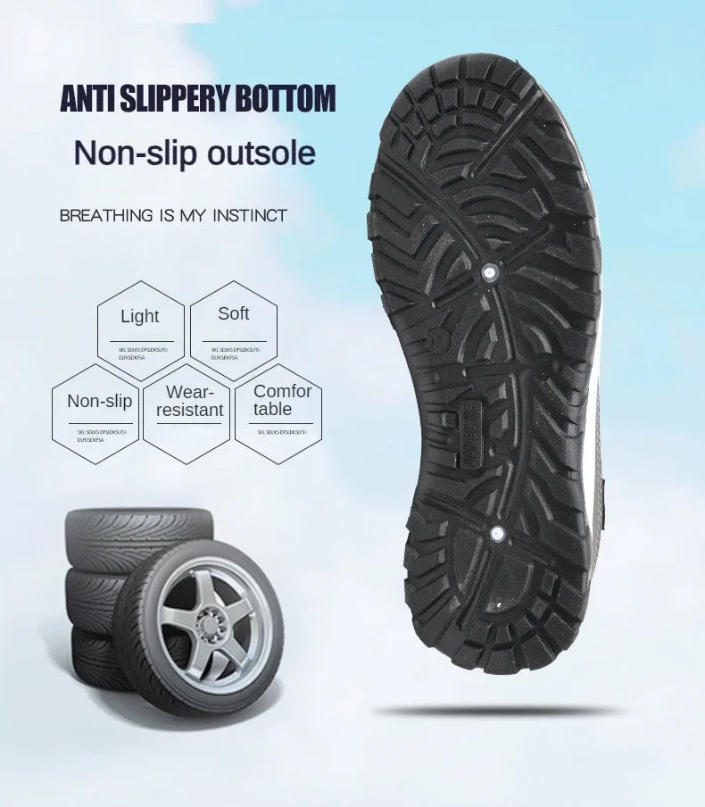 Men Running Hiking Sneakers Breathable Orthopedic Travel Plimsolls Slip On Comfortable for Outdoor Activity Hiking Walking
