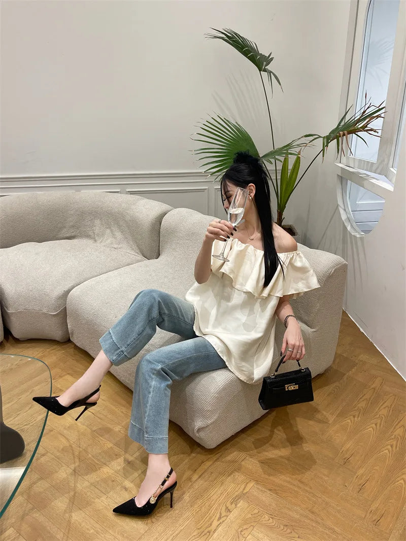 Designer Luxury Pointed High Heels Rhinestone Party Dress Sandals Women 2024 Fashion Elegant Sexy Office Gladiator Women Pumps