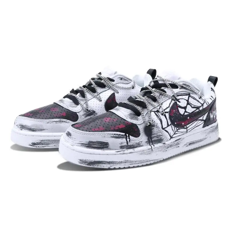 【Customize】Nike Court Borough Skateboarding Shoes Men Low-top Black Pink Sneakers shoes 838937-111
